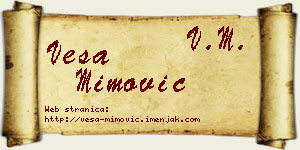 Vesa Mimović vizit kartica